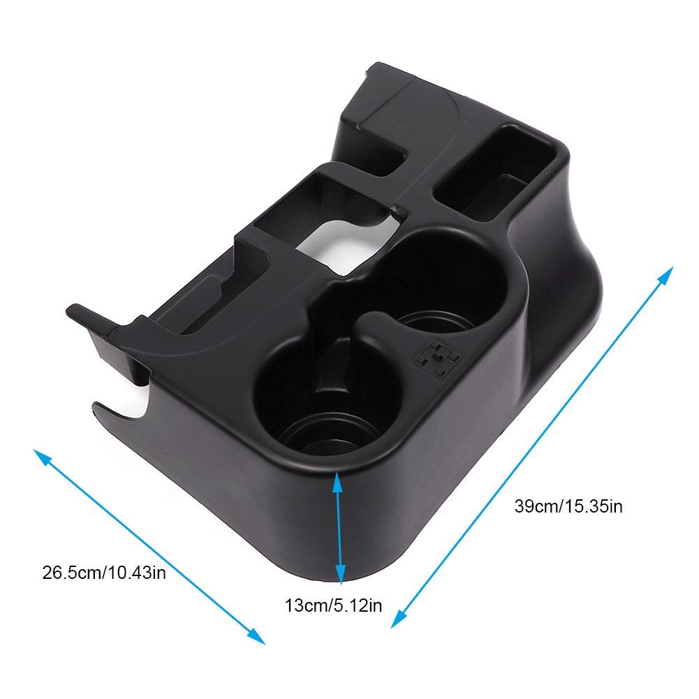 Black Center Console Tray Storage Box with Cup Holder - Fits Dodge Ram 1500 2500 3500 (2003-2012 Models) - Perfect for Organizing Car Accessories, Snacks & Drinks on Road Trips