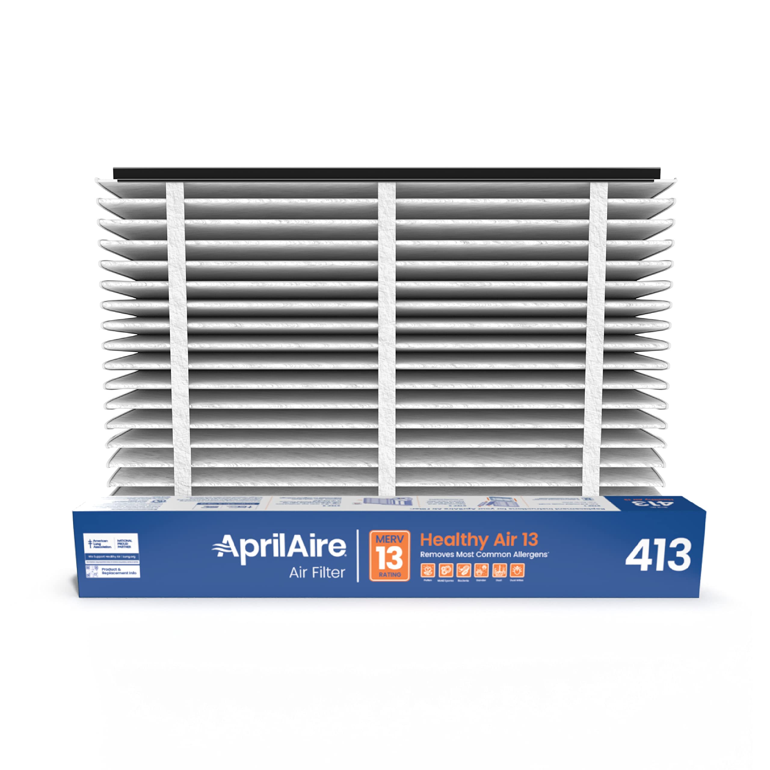AprilAire 413 Replacement Air Filter 16x25x4 MERV 13 for Whole House Air Purifiers - 4 Pack | Healthy Home & Allergy Relief | Ideal for HVAC Systems, Bedrooms & Living Rooms