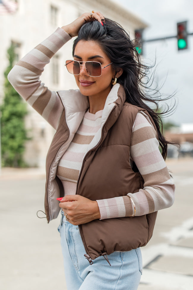 Reversible Cocoa & Khaki Vest for Men & Women - Lightweight & Stylish for Outdoor Activities & Layering - FINAL SALE