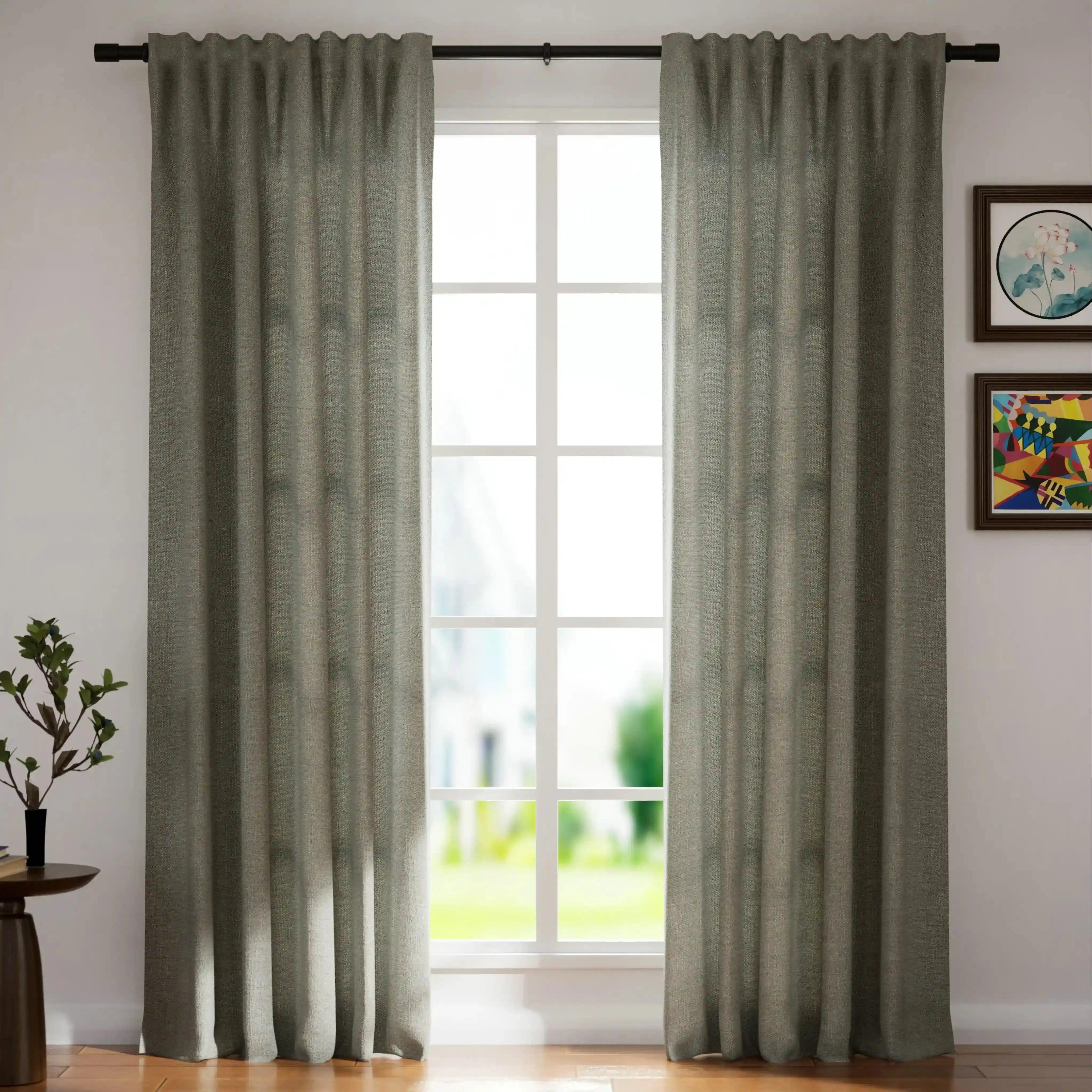 Premium Ian Linen Drapery Soft Top - Breathable & Lightweight Window Curtains for Living Room & Bedroom - Elegant Home Decor for Modern Interiors