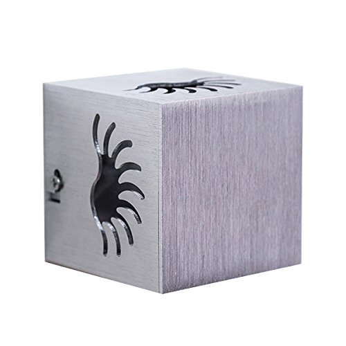 3W Yellow LED Indoor Wall Mounted Decorative Light - Square Silver Lamp for Living Room, Bedroom & Hallway Lighting
