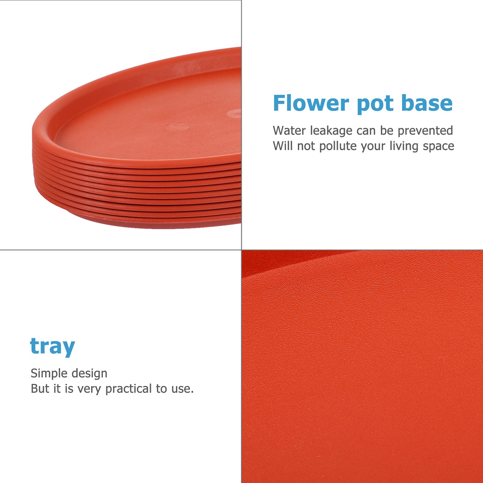 Hemoton 10-Pack Oval Plastic Plant Saucers - Water Trays for Flower Pots, Gardening Supplies, Indoor/Outdoor Use - Perfect for Drainage Protection on Decks, Patios & Windowsills