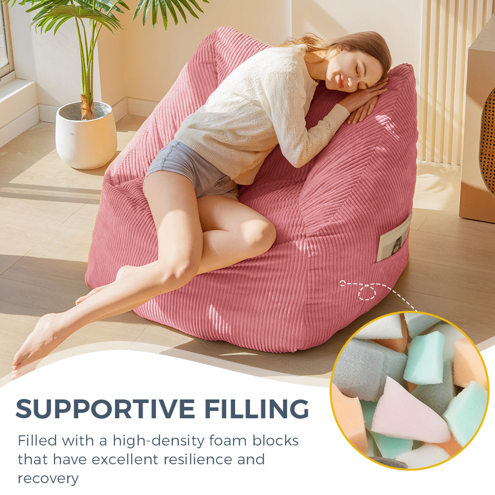 MAXYOYO Bean Bag Chair with Handle - Portable Floor Sofa for Teens, Gaming, Reading & Relaxing - Perfect for Living Room, Bedroom & Dorm Decor