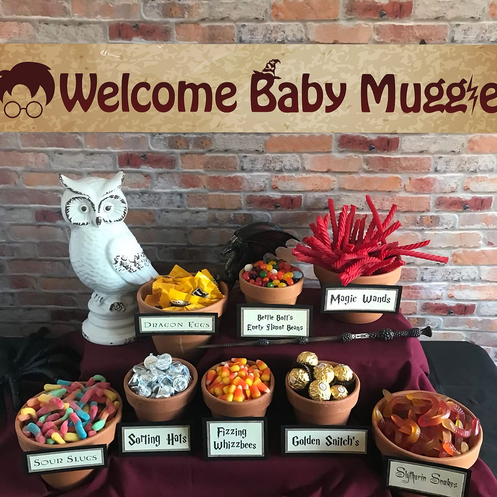 Welcome Baby Muggle Large Banner Sign - Baby Shower Party Decorations Supplies for Gender Reveal - Nursery Wall Decor for Harry Potter Themed Parties & Newborn Celebrations