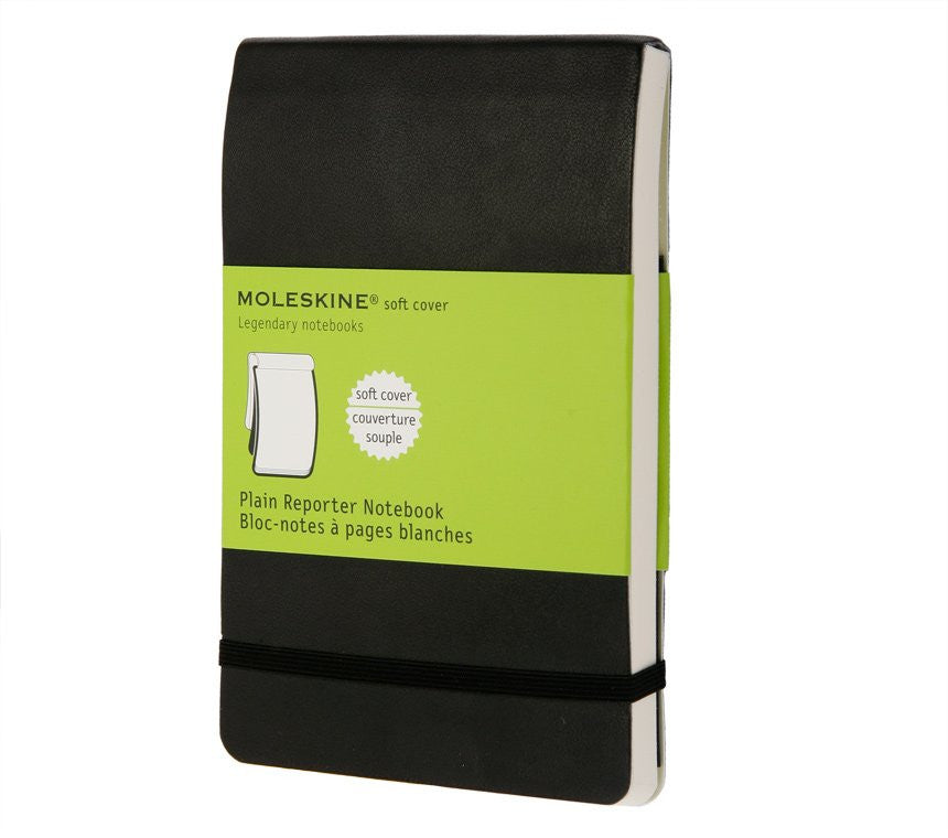 Moleskine Classic Plain Reporter Notebook - Black Hardcover Journal for Writing, Sketching & Note Taking | Perfect for Travel, Work & School