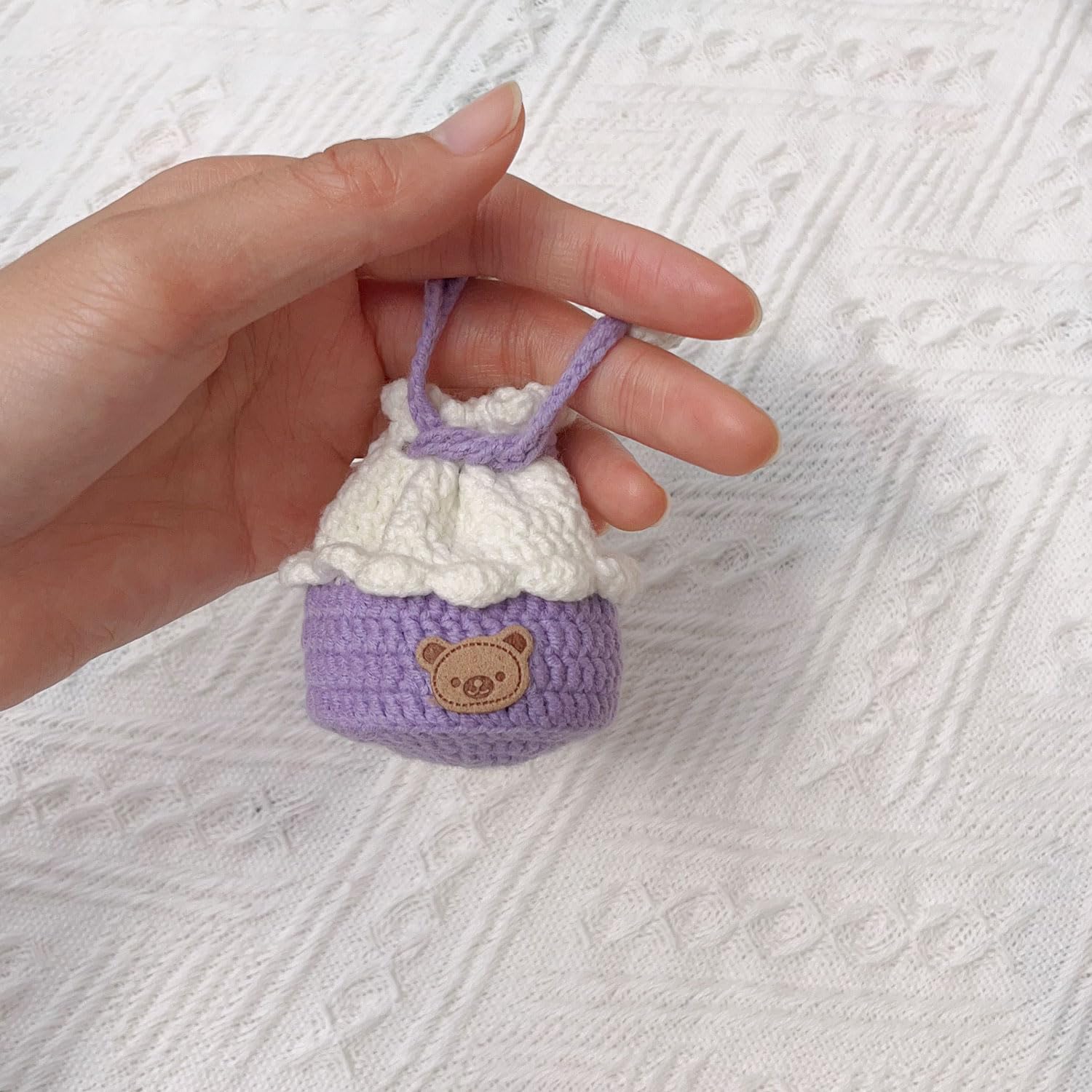 Cute Crochet Mini Drawstring Pouch - Handmade Coin Purse & Earbud Protector for Women & Girls | Perfect Gift for Travel, Parties & Daily Storage