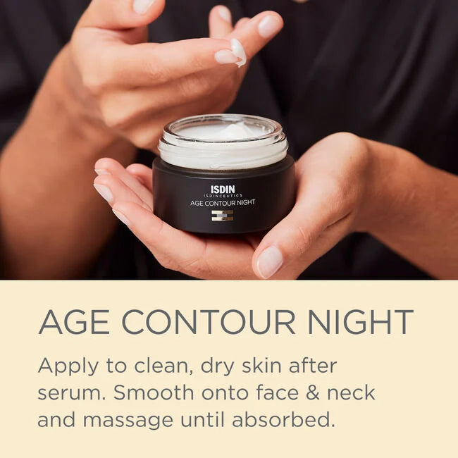 ISDIN ISDINCEUTICS Age Contour Night Cream - Anti-Aging Face Moisturizer for Wrinkles & Fine Lines | Night Repair Treatment for Dry Skin | Perfect for Evening Skincare Routine & Overnight Hydration