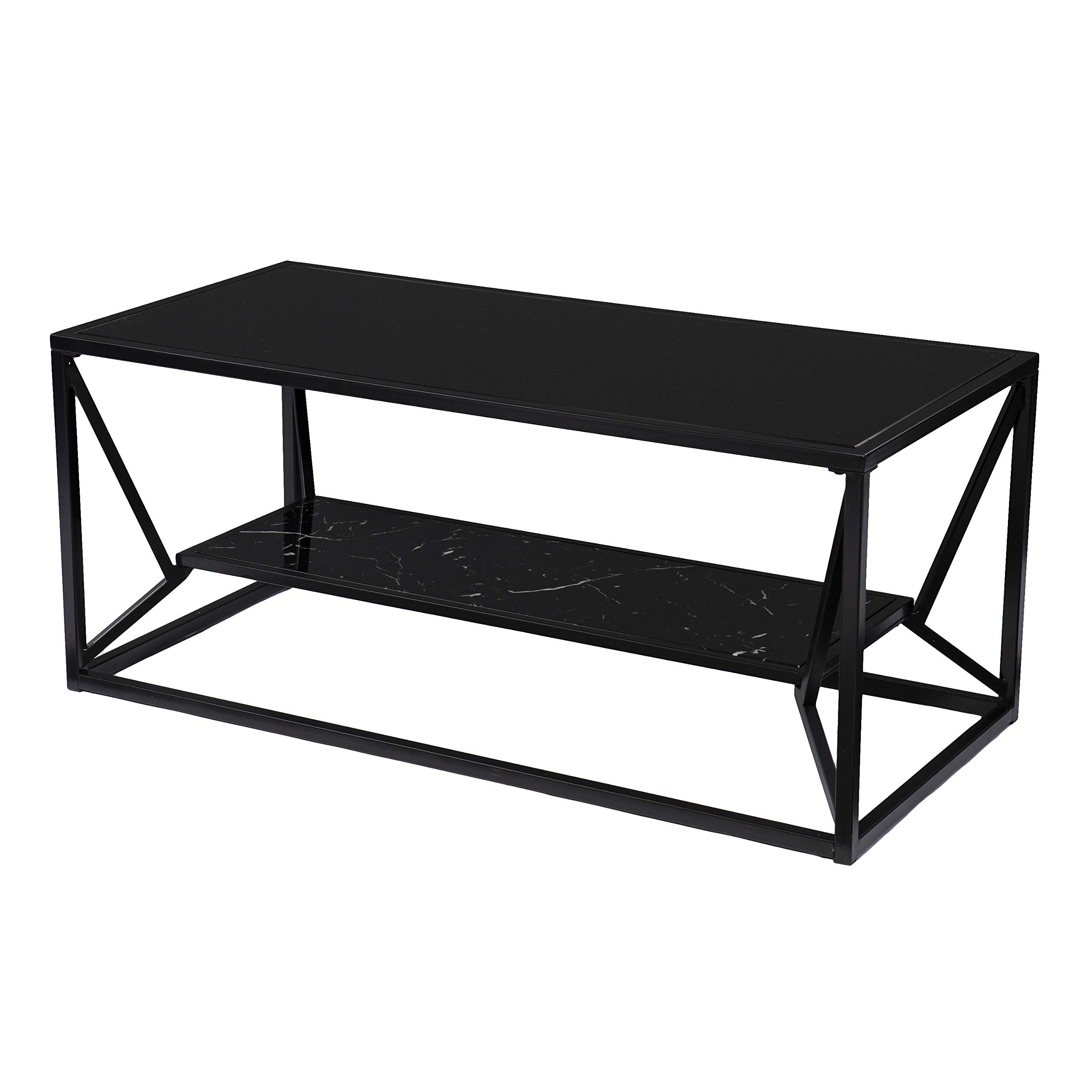 SEI Furniture Argall Modern Cocktail Table - Black Coffee Table for Living Room, Perfect for Small Spaces & Home Decor