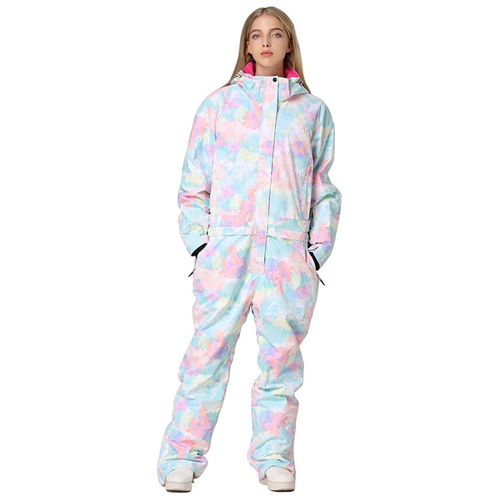 **HOTIAN Women's Waterproof Ski Suit - One Piece Winter Snowboard Jumpsuit for Outdoor Snow Sports & Cold Weather Activities**