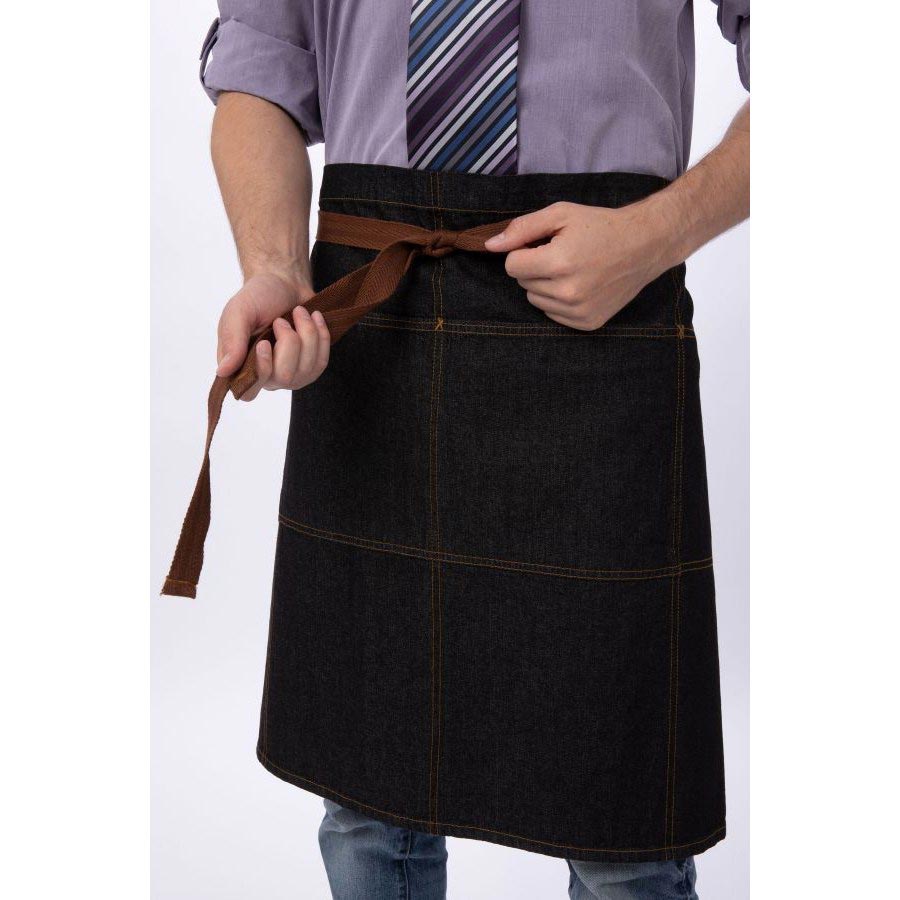 Chef Works AW049BLK Memphis Bistro Apron - Black 32x24 Inches - Premium Kitchen Apron for Cooking, Baking & Grilling - Ideal for Chefs, Home Cooks & BBQ Enthusiasts