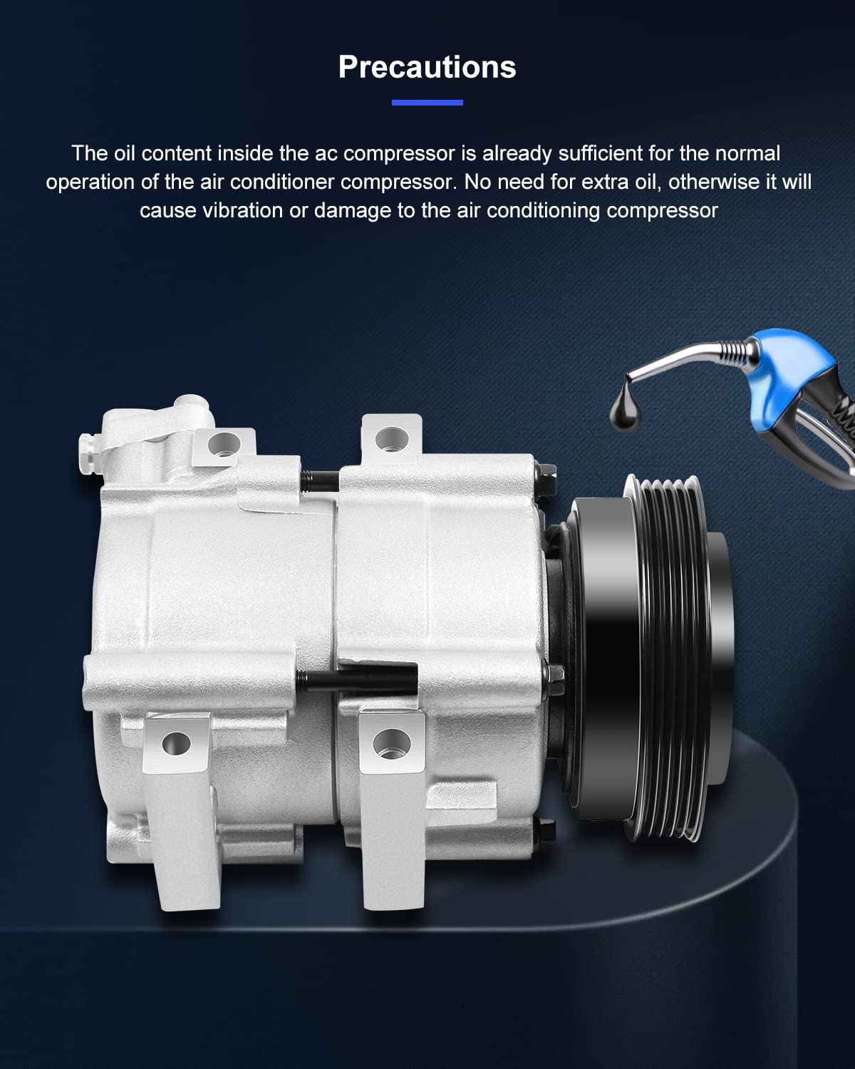ECCPP AC Compressor with Clutch for 1999-2006 Hyundai Santa Fe & Kia Magentis Optima 2.4L - Replacement Air Conditioning Compressor for Smooth Cooling Performance | Perfect for Summer Road Trips and Daily Commutes