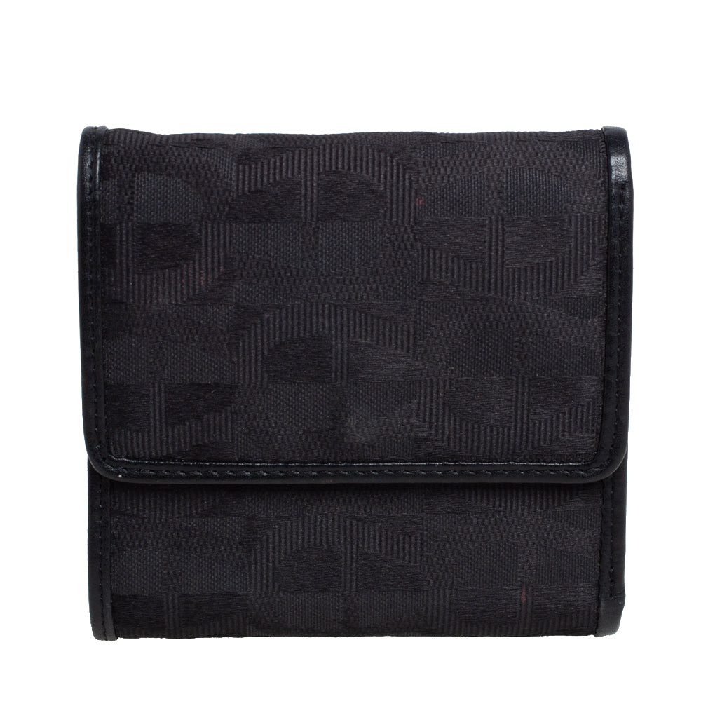 Black Canvas and Leather Trim Trifold Wallet - Slim RFID Blocking Wallet for Men - Perfect for Everyday Use, Travel & Business