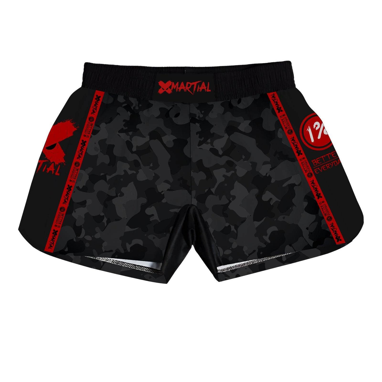 MMA Shorts Black Camo - Fight Team X Tech 25 Series - Premium Training & Competition Shorts for MMA, BJJ & Muay Thai
