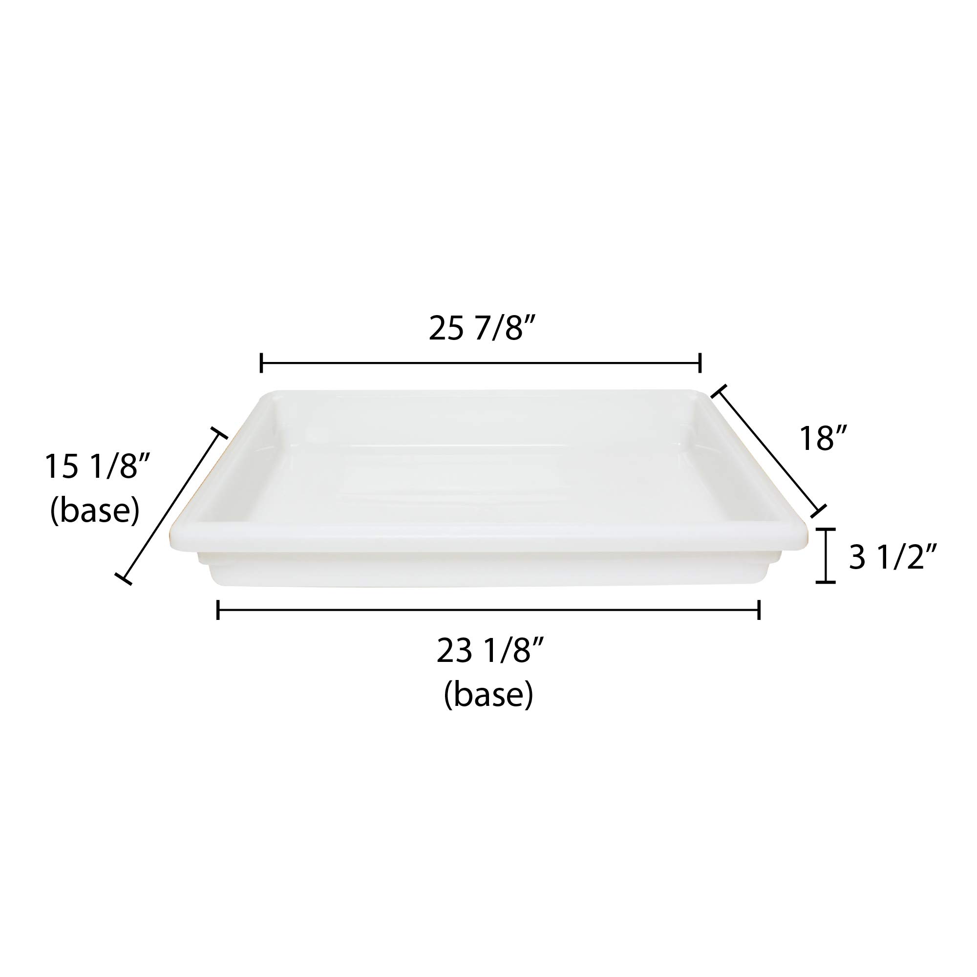 Thunder Group 18x26x3.5 Inch 5 Gallon White PP Plastic Food Storage Container - Perfect for Bulk Food Storage, Meal Prep & Commercial Kitchen Use