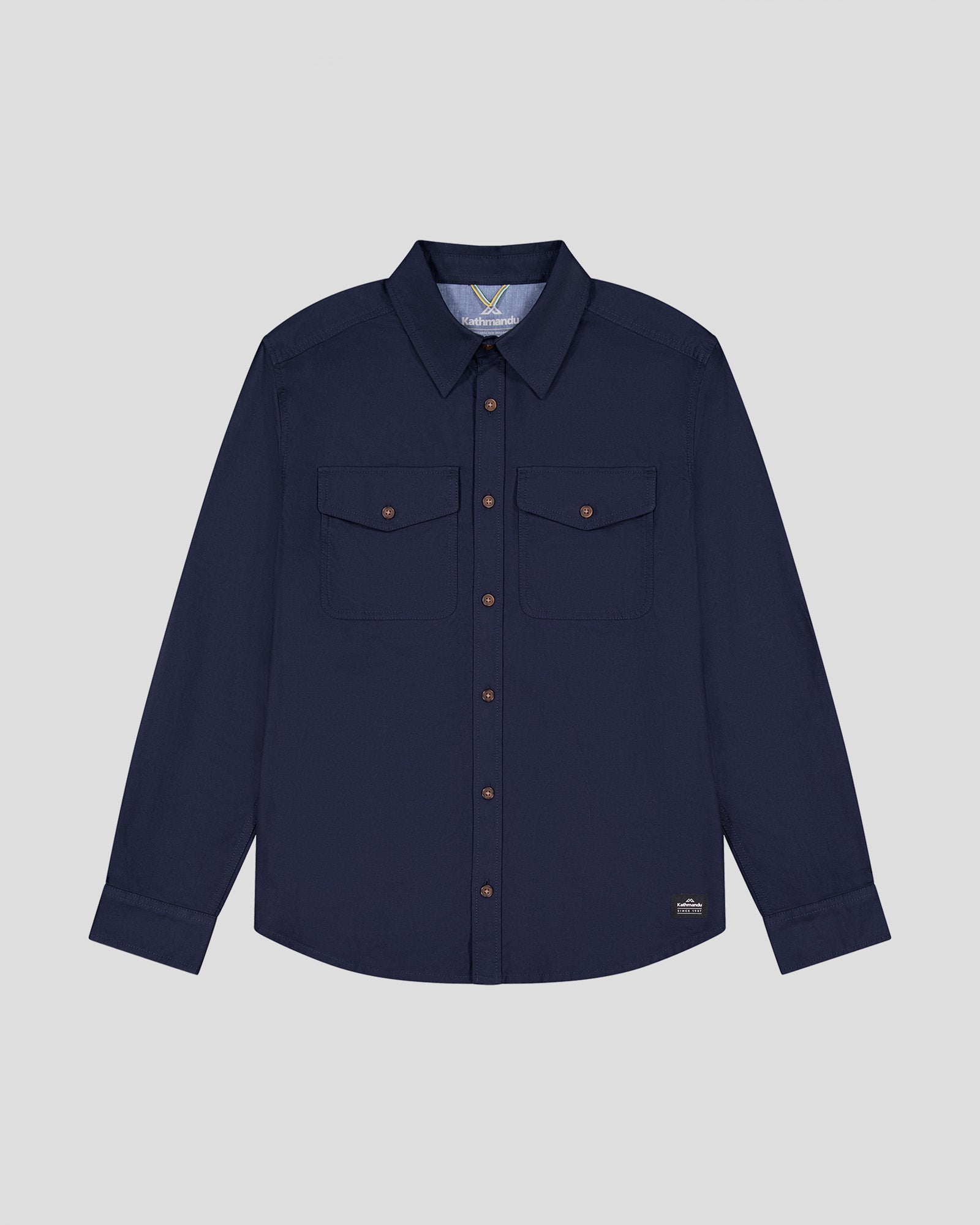 Vander HT Men's Long Sleeve Casual Shirt - Pure Navy Blue - Comfortable Slim Fit Button Down Shirt for Office, Business & Everyday Wear