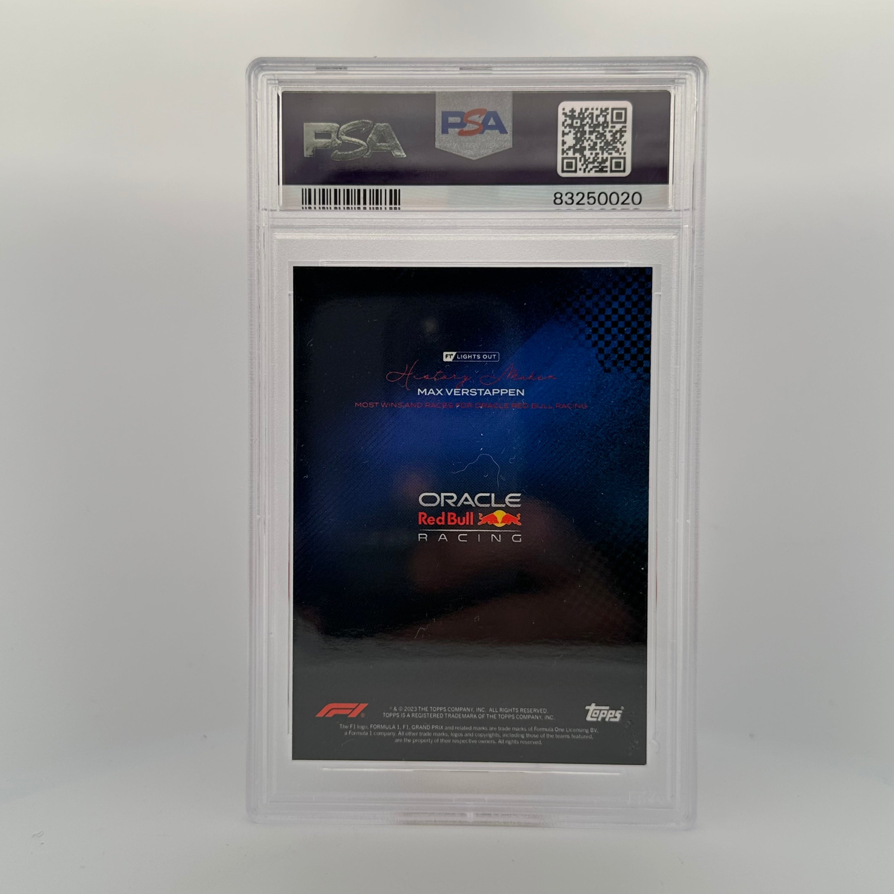 PSA 8 Max Verstappen /25 History Maker Blue Parallel - Rare Trading Card for F1 Collectors & Motorsport Fans - Perfect for Display, Investment & Memorabilia Collections