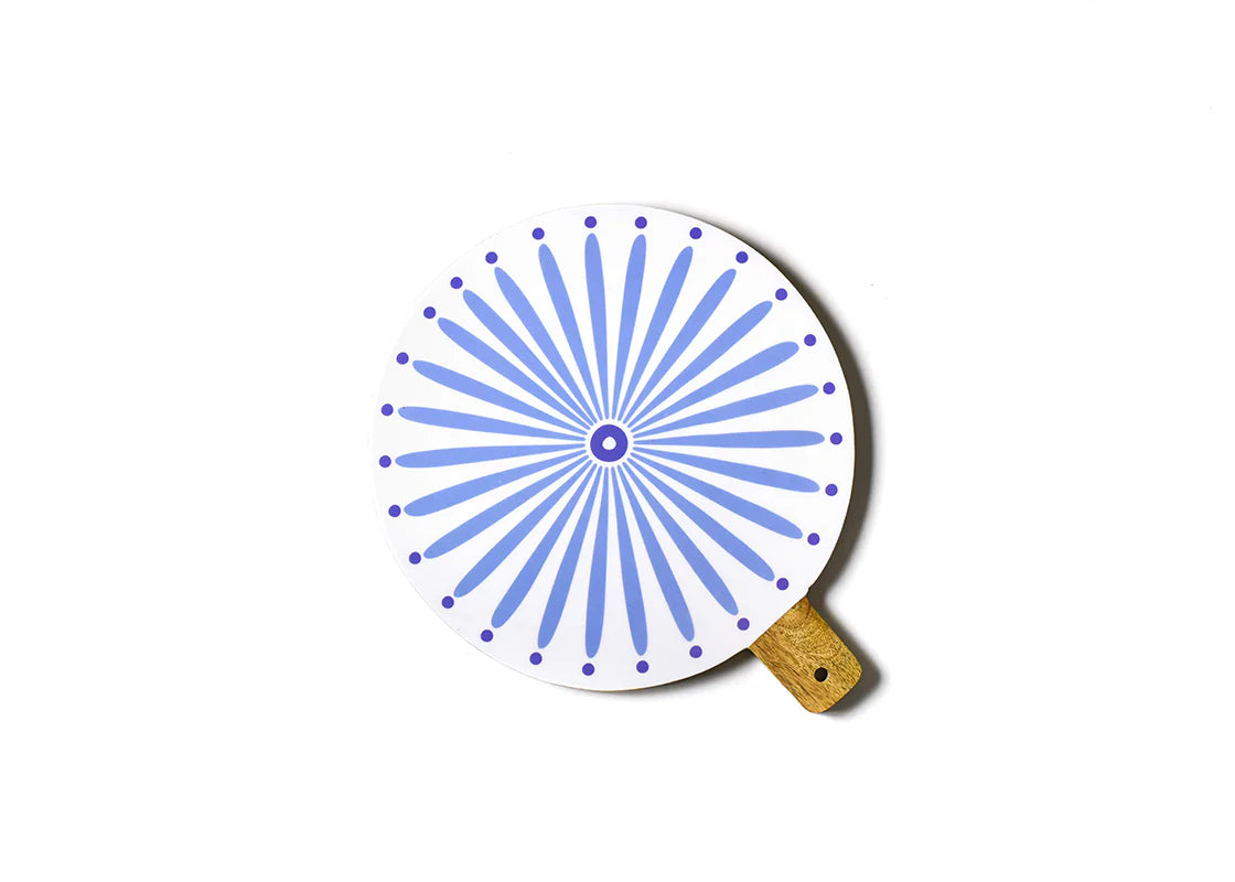 Premium Iris Blue Burst Mango Wood Round Cutting Board - 12