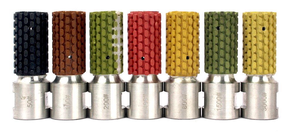 1 Inch Diamond Drum Wheel Wet Grinding Wheel Set (7pcs) - 5/8-11 Thread for Polishing Sink Holes in Marble, Granite & Stone - Perfect for Countertop, Bathroom & Kitchen Renovations