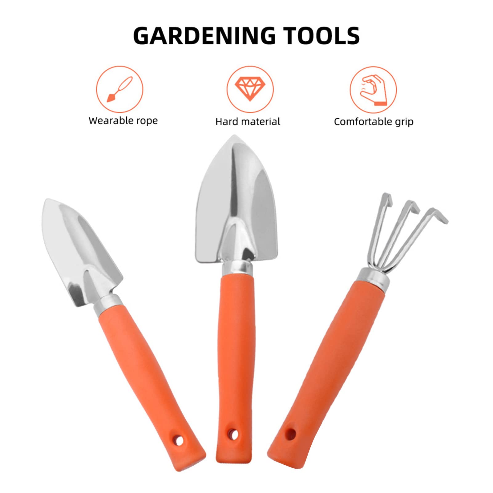 Mokylor 3-Piece Stainless Steel Garden Tool Set for Women - Mini Hand Shovel, Trowel, Cultivator for Succulents, Indoor Plants & Small Gardening Projects | Perfect for Home, Office & Gift Giving