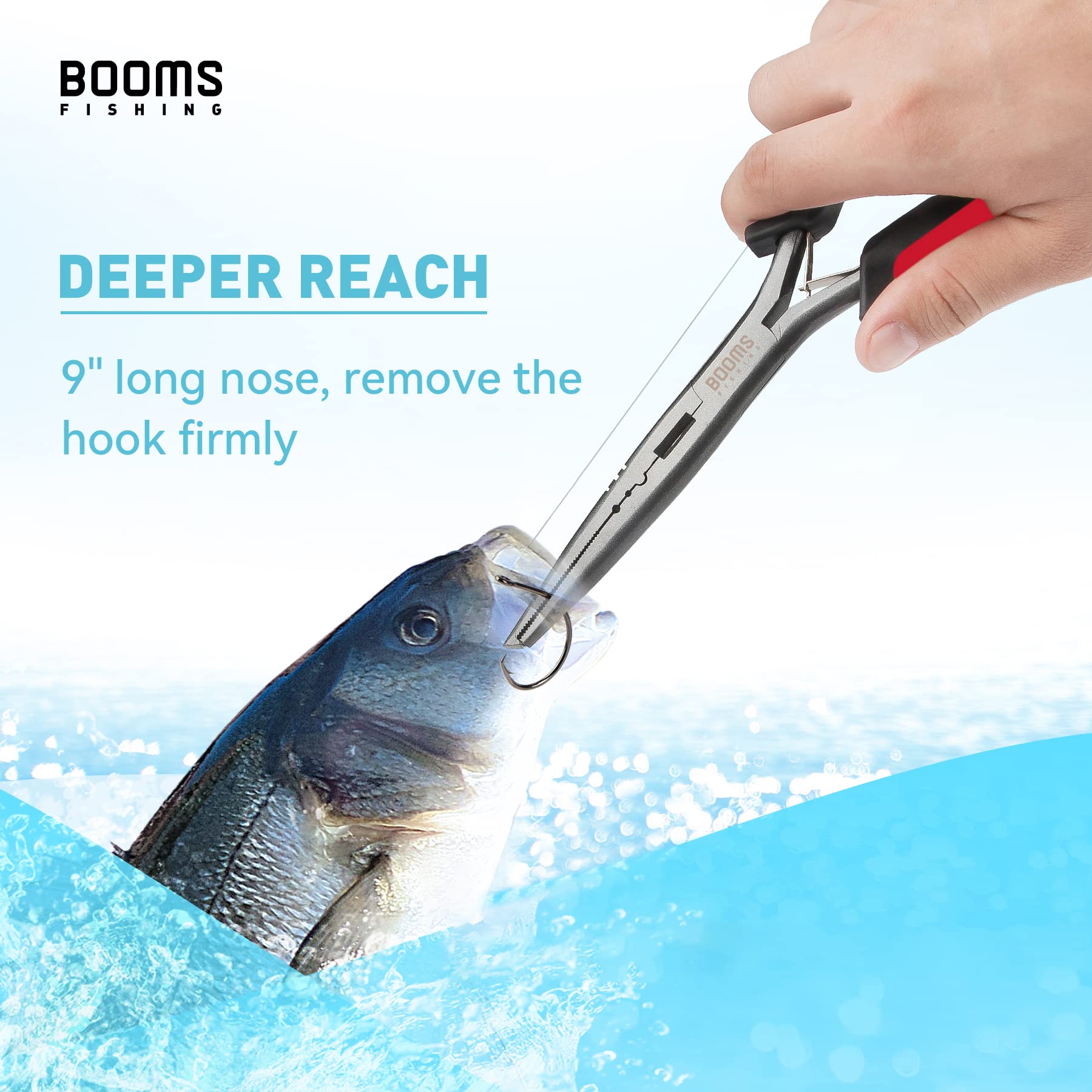 **Booms Fishing F03 Needle Nose Fishing Pliers - 9