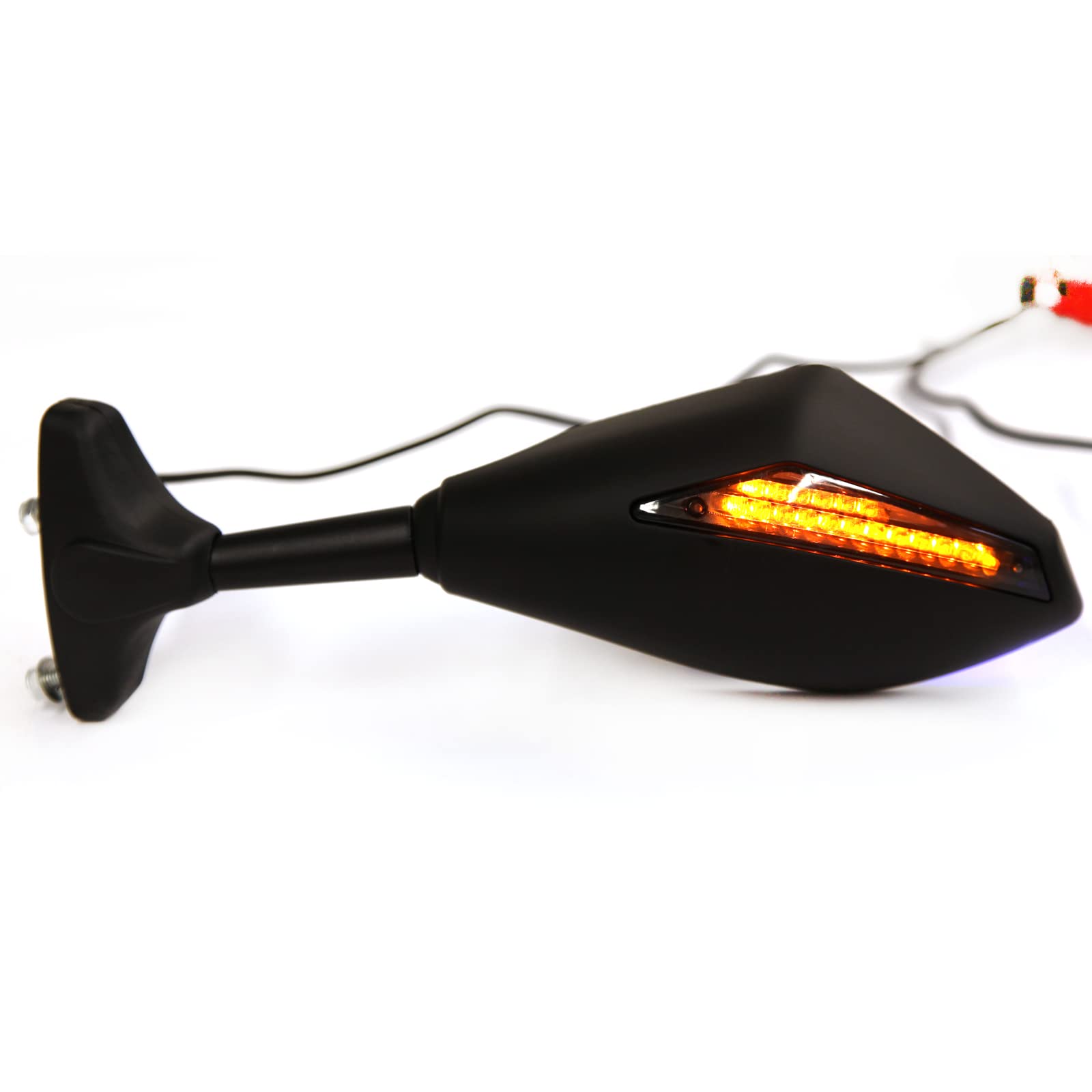 GSXR 600 750 1000 Hayabusa Motorcycle LED Turn Signal Mirrors - Universal Rear View Indicators for Suzuki GSX-R600/750/1000 & Hayabusa - Perfect for Night Riding & Safety Enhancement