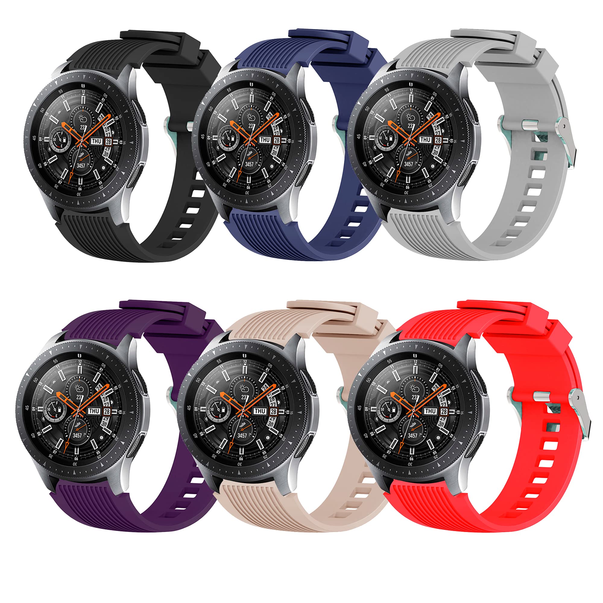 **Samsung Galaxy Watch 3 Band 45mm / 46mm & Gear S3 Frontier 22mm Silicone Sports Watch Band - Durable, Comfortable Strap for Men & Women - Perfect for Running, Swimming & Fitness Tracking**