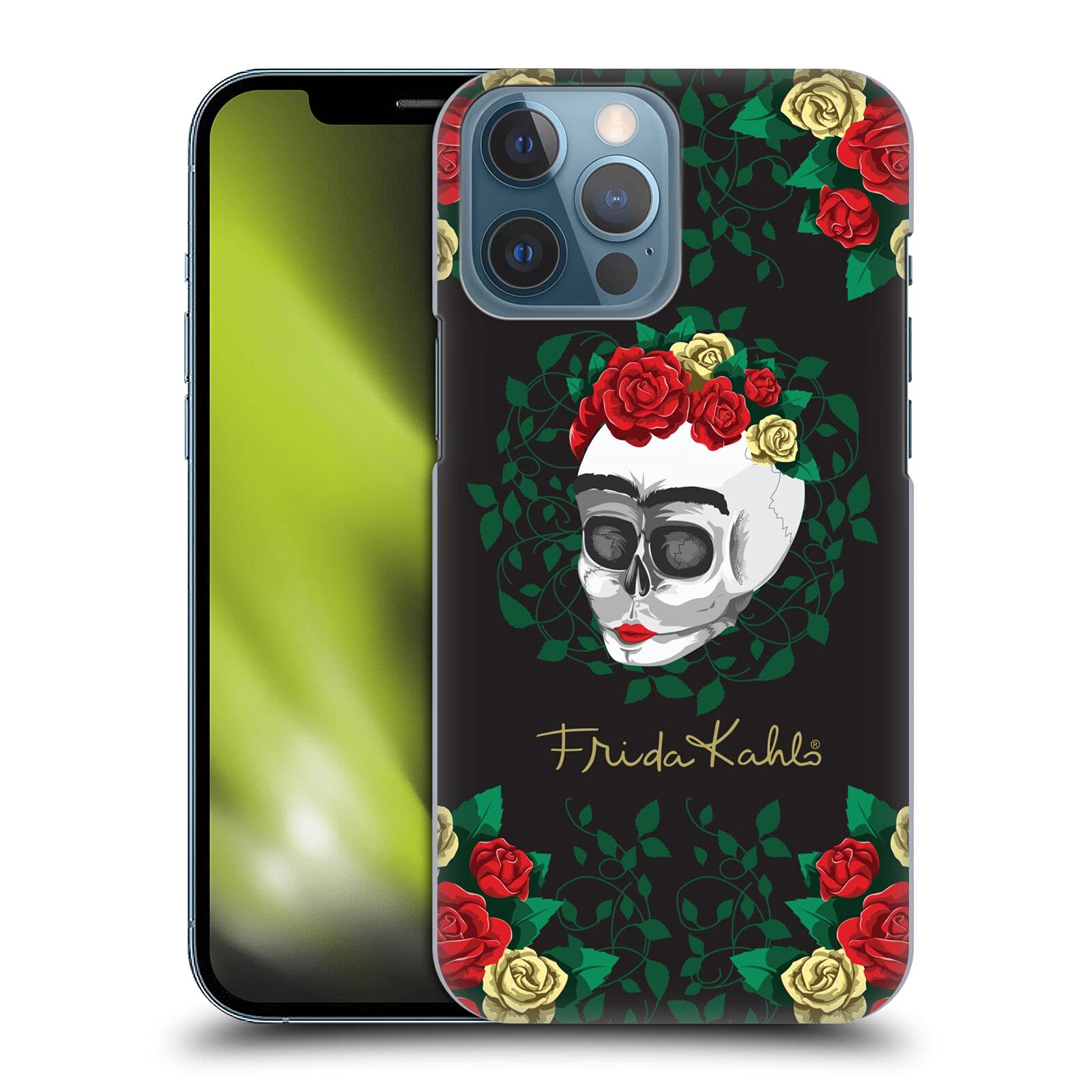 Officially Licensed Frida Kahlo Skull & Roses Hard Case for iPhone 13 Pro Max - Durable Protective Cover with Bloom Design, Perfect for Art Lovers & Vintage Style Enthusiasts (Ideal for Daily Use, Travel & Gift Giving)