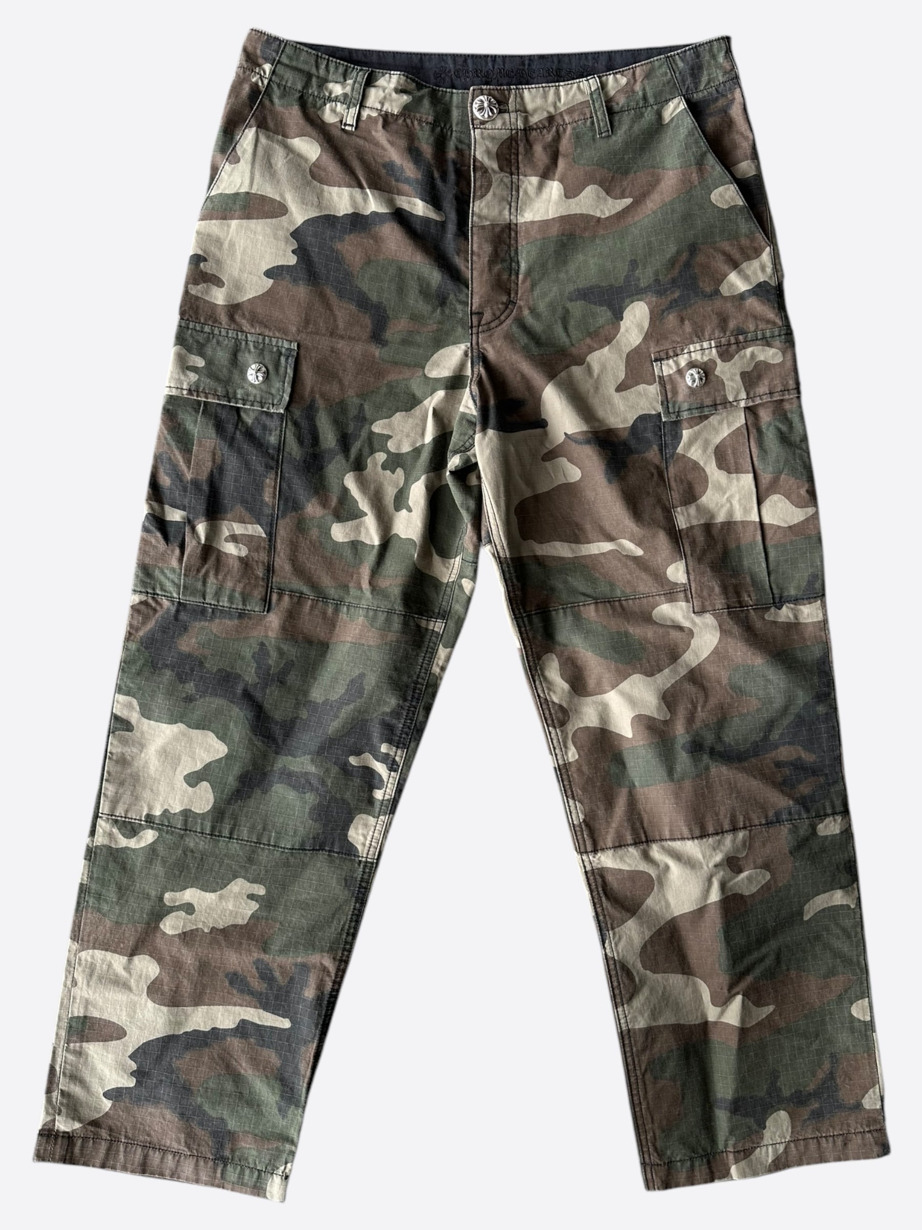 Chrome Hearts Green Camouflage Cargo Pants for Men - Stylish Military Tactical Pants for Streetwear & Outdoor Adventures