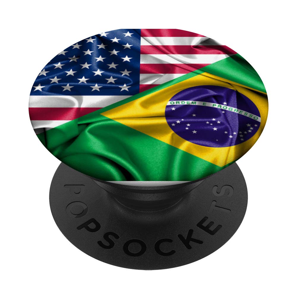 Brazil USA PopSockets PopGrip - Swappable Phone & Tablet Grip Holder for iPhone, Samsung, iPad | Perfect for Selfies, Video Calls & Secure One-Handed Use