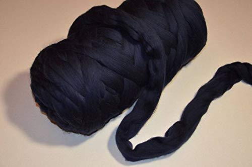Clootess Bulky Chunky Yarn - Extra Thick Roving Wool for Hand Knitting, Crochet & DIY Projects - Navy Blue (11 lbs) - Perfect for Sofa Throws, Bed Blankets & Cozy Home Decor
