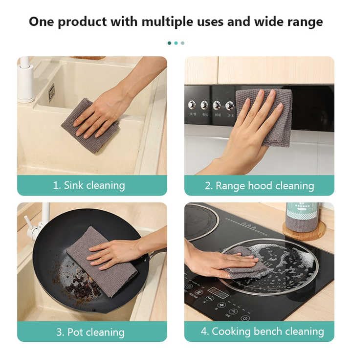 ZEELPETAL Durable Microfiber Kitchen Scrub Cloth Roll - Lint Free, Reusable Cleaning Towels for Kitchen, Multi-Purpose, 1 pc, Ideal for Countertops, Dishes, and Stainless Steel