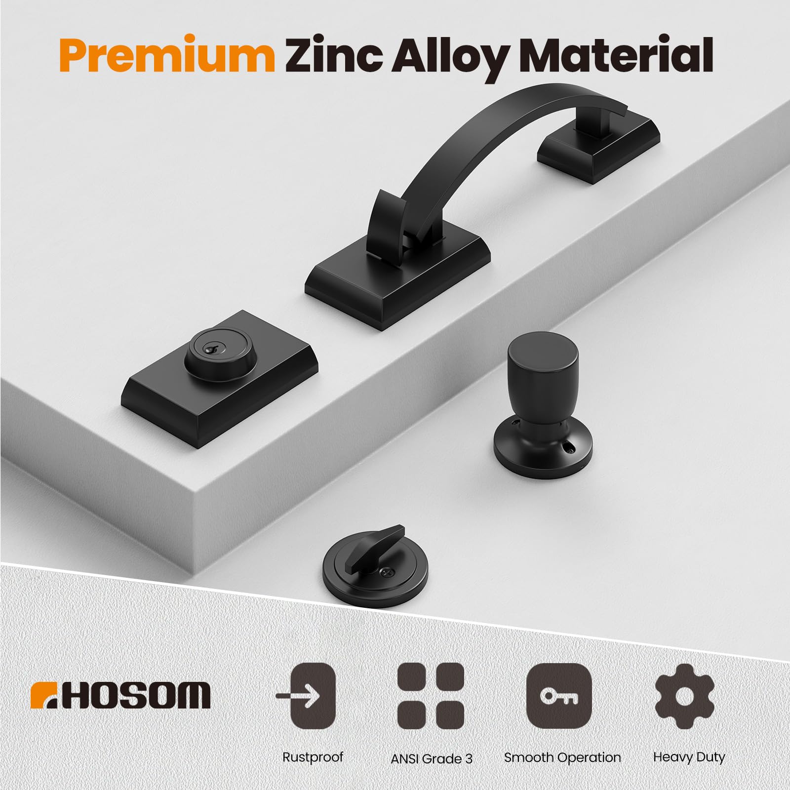 Matte Black Front Door Handle & Deadbolt Set - Reversible for All Doors - Secure Entry & Stylish Home Upgrade