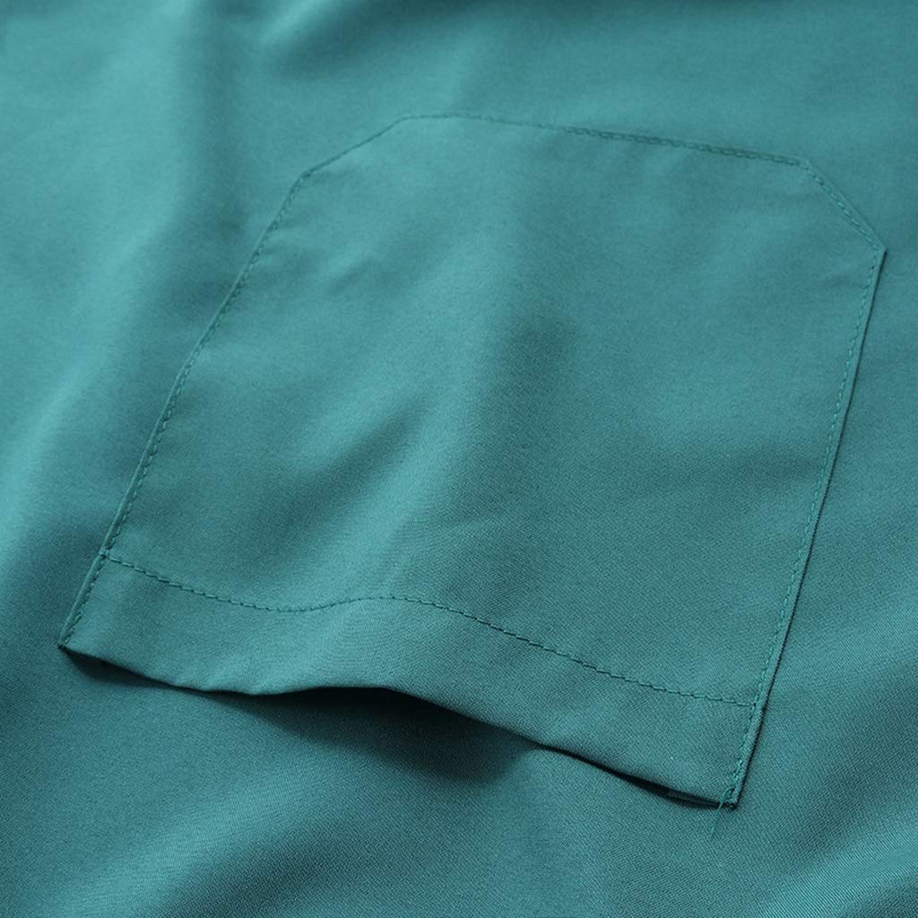 Comfortable Men's V-Neck Short Sleeve Nightshirt - Big & Tall Sleepwear Pajama Set (Green, XXXXX-Large) for Relaxing at Home or Lounging