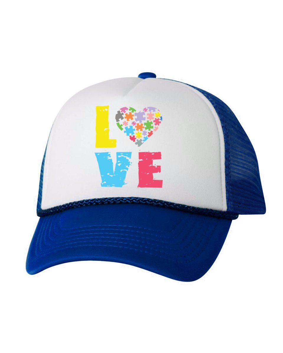 Autism Awareness Puzzle Hat - Love Autism Heart Design, Comfortable & Stylish Cap for Autism Support and Advocacy - Perfect for Daily Wear, Fundraisers, and Awareness Events