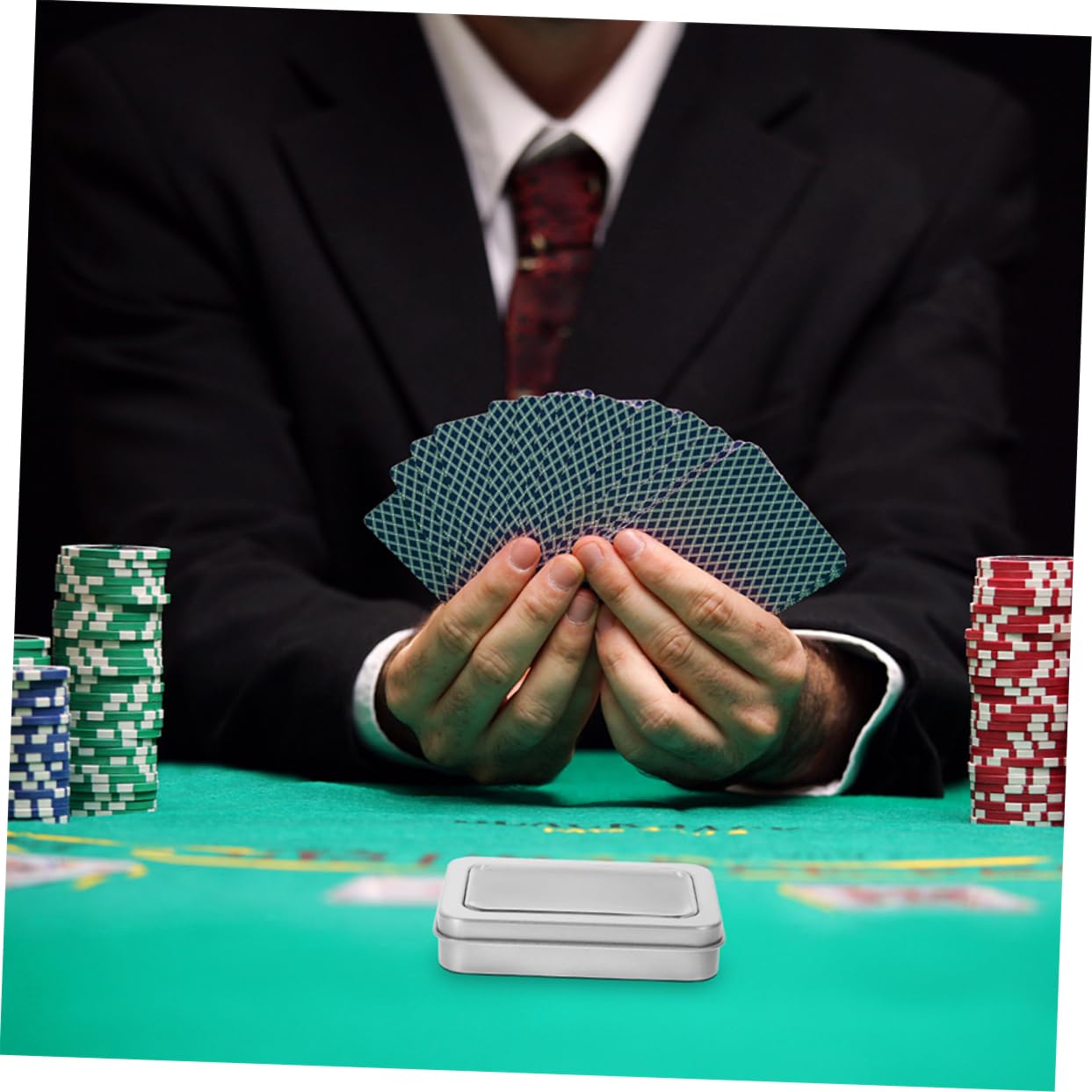 VICASKY 8-Piece Poker Card Storage Box Set - Durable Iron Playing Card Holder & Organizer for Casino Games, Poker Nights, and Card Collectors - Perfect for Home, Travel, and Game Room Organization