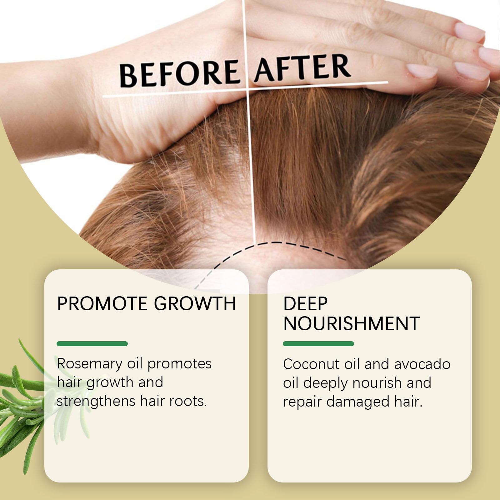 Natural Rosemary Essential Oil for Hair Growth - Organic Hair Growth Treatment with Shampoo - Promotes Thicker, Healthier Hair for Men & Women - Perfect for Daily Scalp Massage & Hair Care Routine