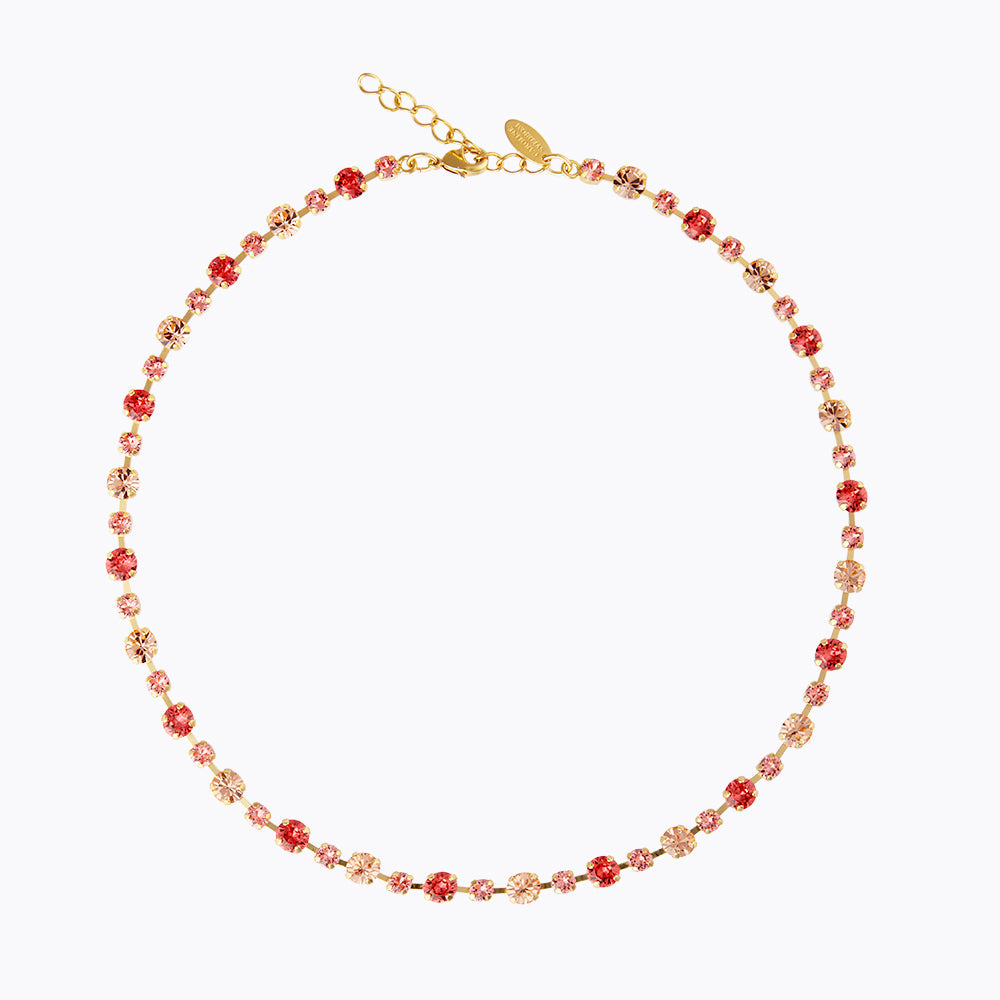 Calanthe Elegant Peach Necklace & Earrings Set - Perfect for Weddings, Parties, and Special Occasions