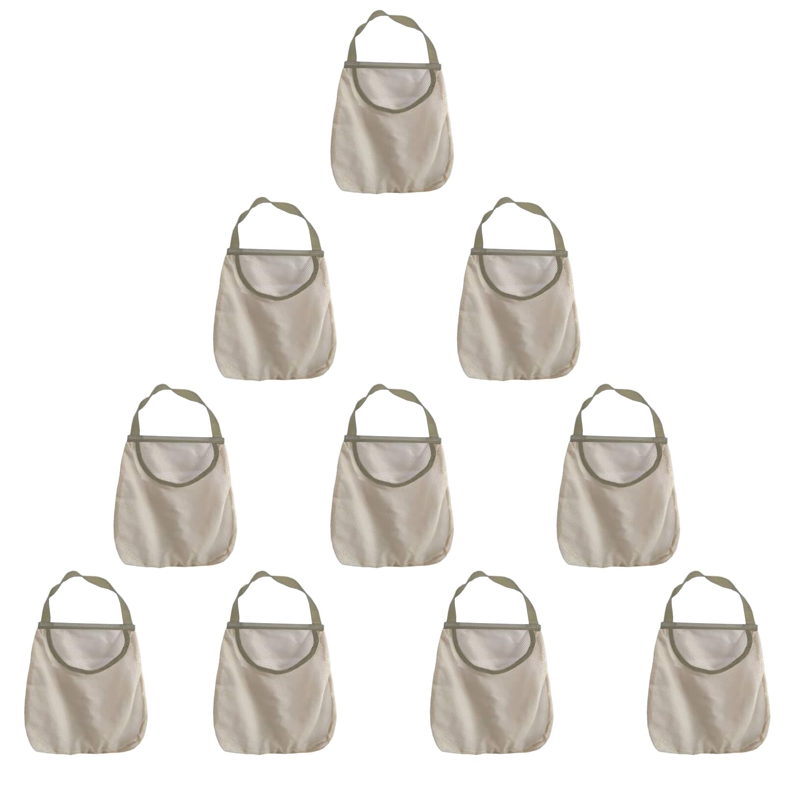 AHYUAN Hanging Mesh Storage Bags - Large Reusable Net Tote for Potatoes, Onions, Garlic & Vegetables - Perfect for Kitchen Pantry Organization & Produce Storage (Pack of 10)