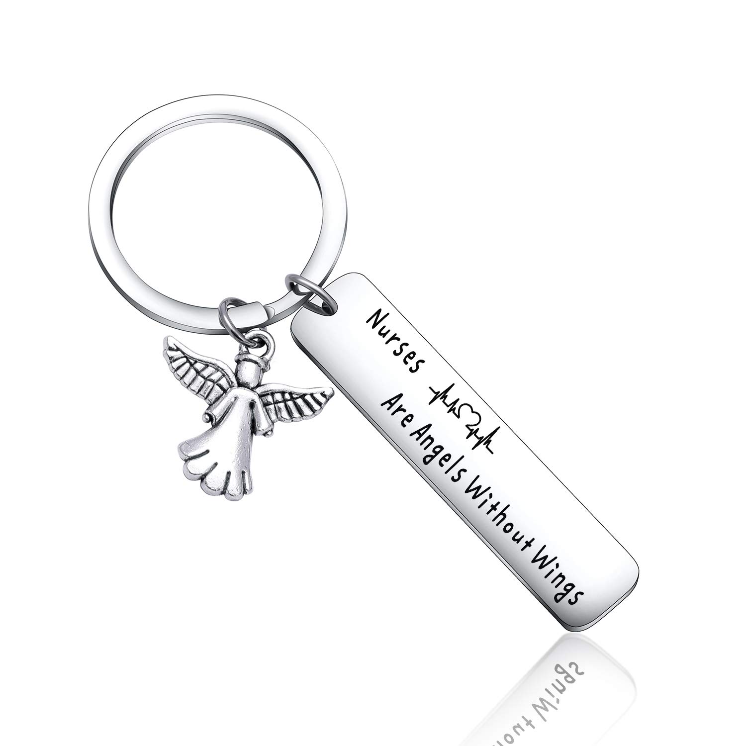 RN Nurse Keychain - Medical Jewelry Gift for Registered Nurses, Physician Assistants & Healthcare Workers - Nurse Appreciation, BFF Gift & Nurse Day Present (Angels Keyring) - Perfect for Work, Graduation & Daily Use