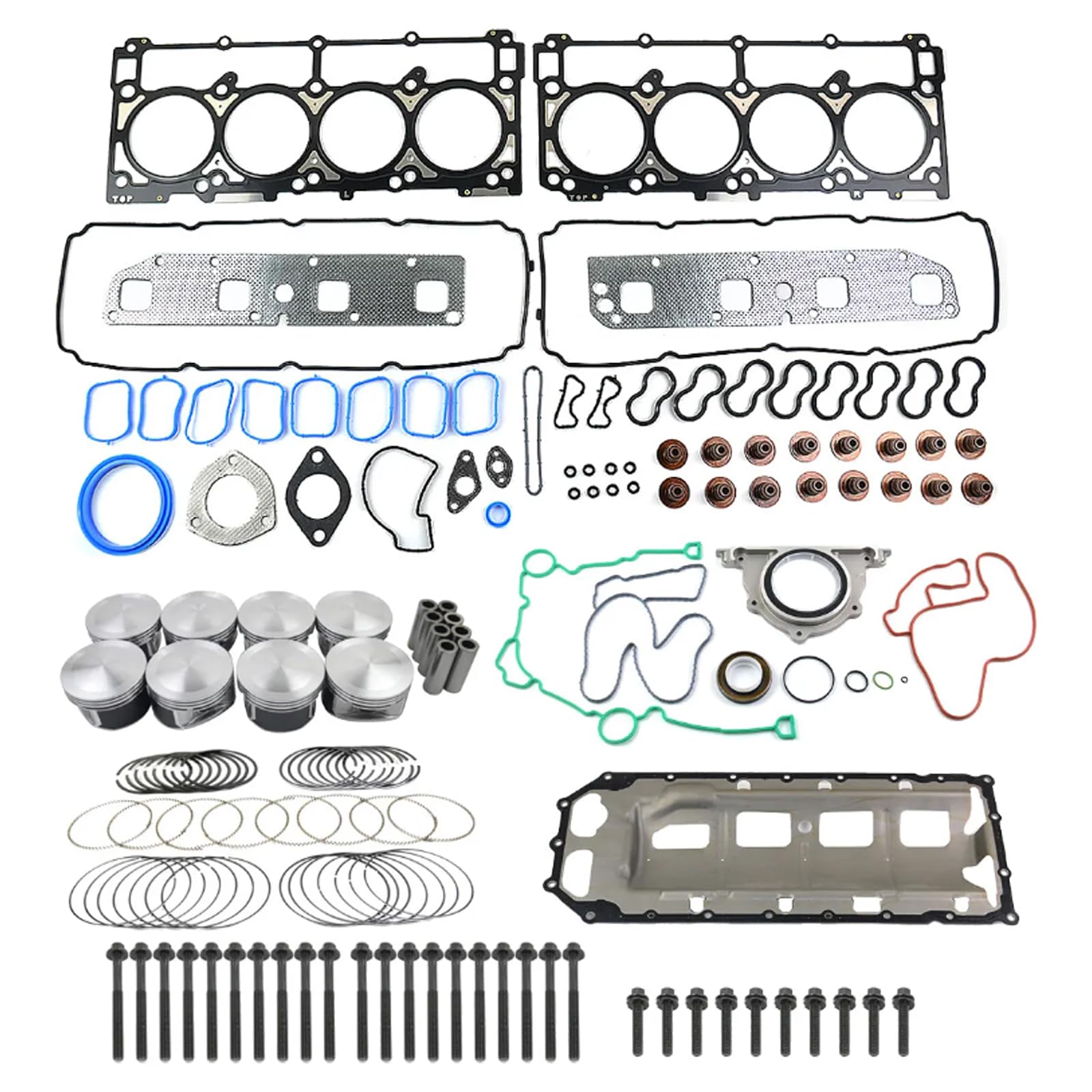 High Performance Engine Pistons & Head Gasket Kit Replacement for 2003-2006 Dodge Ram 1500 & Durango 5.7L V8 HEMI - Compatible with Part# HS26284PT, 5086011AB, 5086010AB, 5086002AA - Perfect for Engine Rebuilds & Performance Upgrades