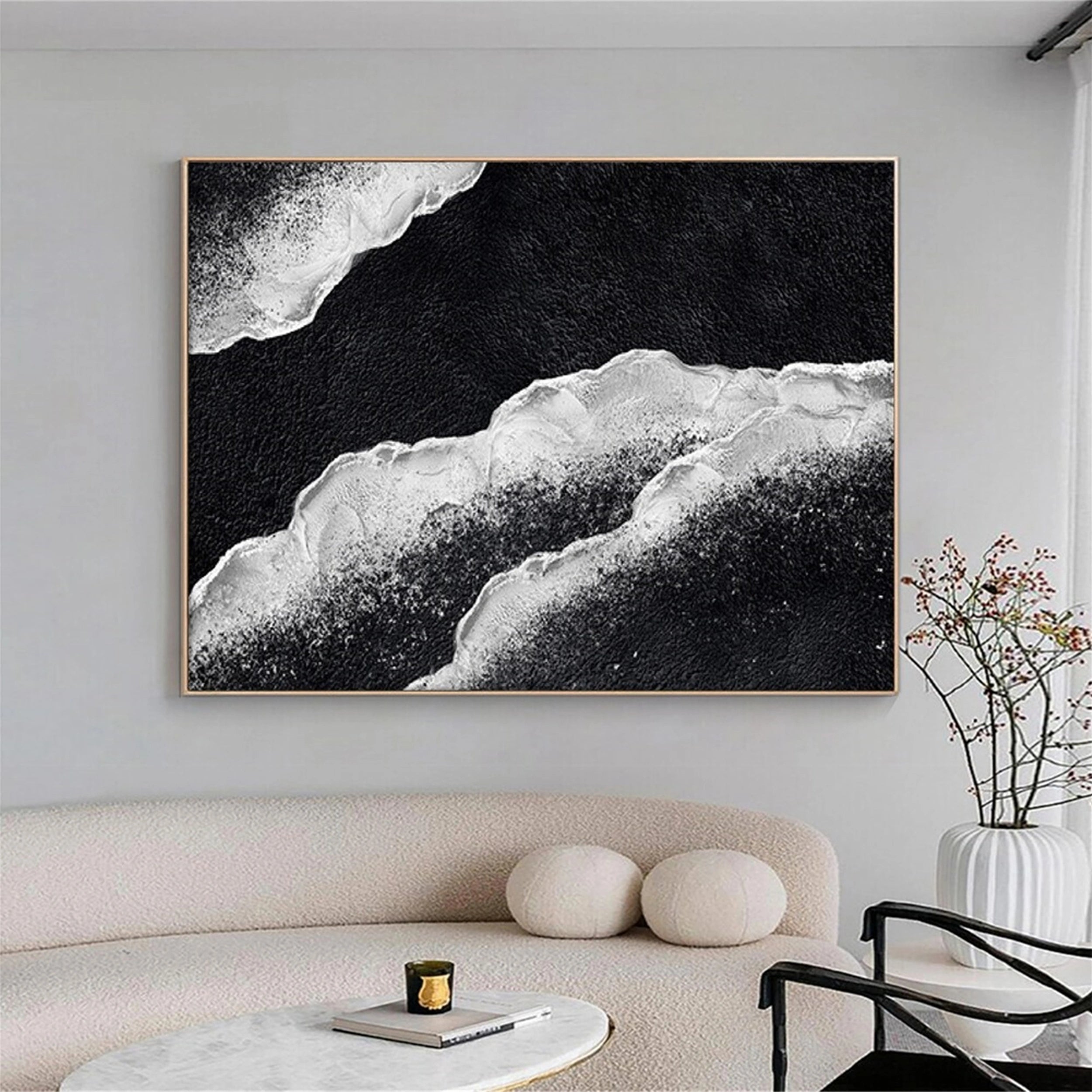 Ocean And Sky Painting #OS 114 - Handmade Canvas Wall Art for Home & Office Decor - Perfect for Living Room, Bedroom or Office Wall Decoration