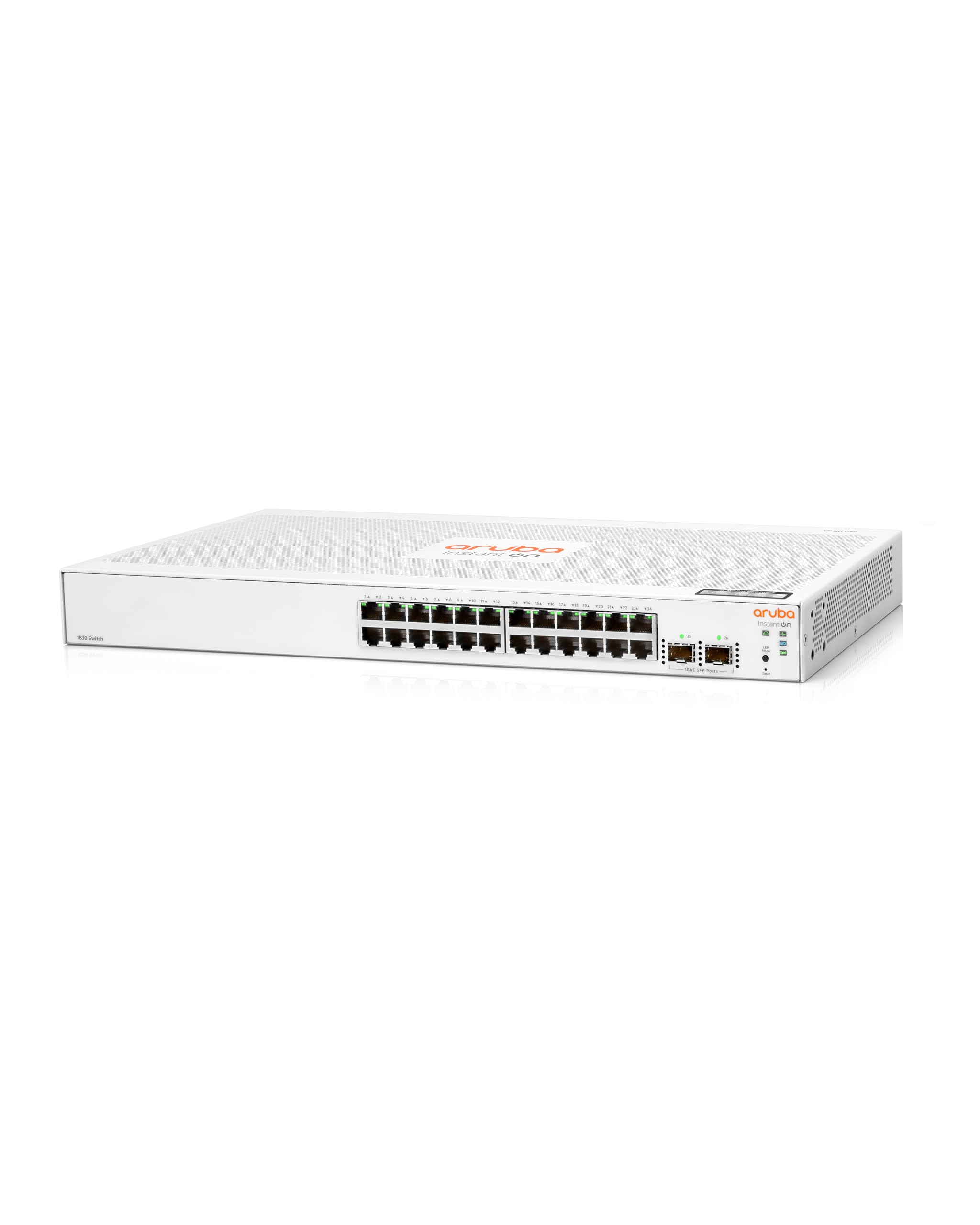 HPE 1830 24-Port Gigabit Smart Managed Layer 2 Ethernet Switch | 24x 1G Ports + 2x SFP | Fanless Design | Plug-and-Play Setup | Ideal for Small Business Networks & Home Offices (JL812A#ABA)
