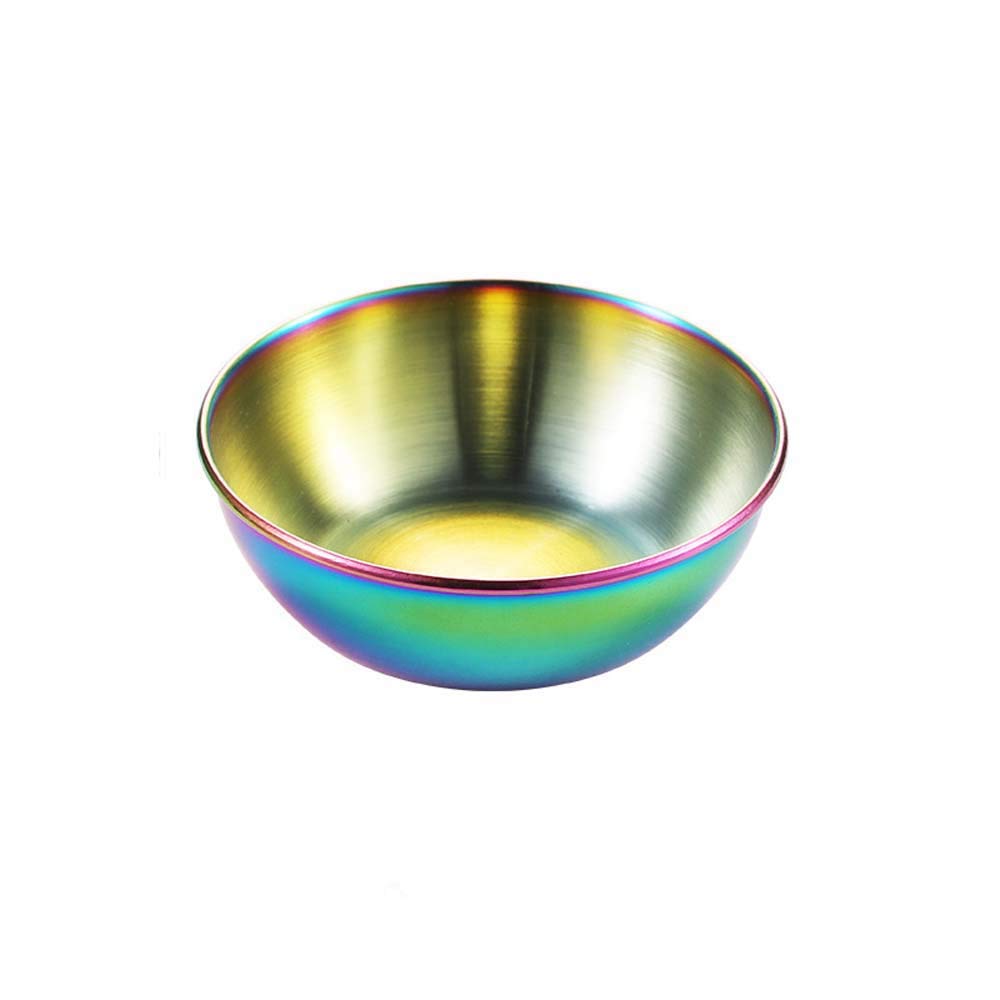 Shiyi 4-Piece Stainless Steel Dipping Bowls Set - Small Sauce Dishes for Sushi, Soy Sauce, Ketchup & Condiments - Perfect for Asian Cuisine, BBQ Parties & Home Dining (Multicolor)
