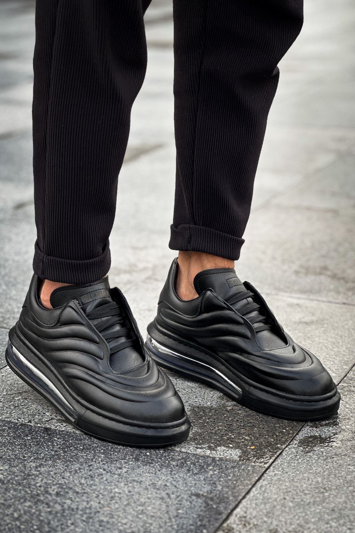 FST Sollievo Men's Casual Shoes - Black | Comfortable Walking & Everyday Sneakers for Men | Perfect for Work, Travel & Outdoor Activities