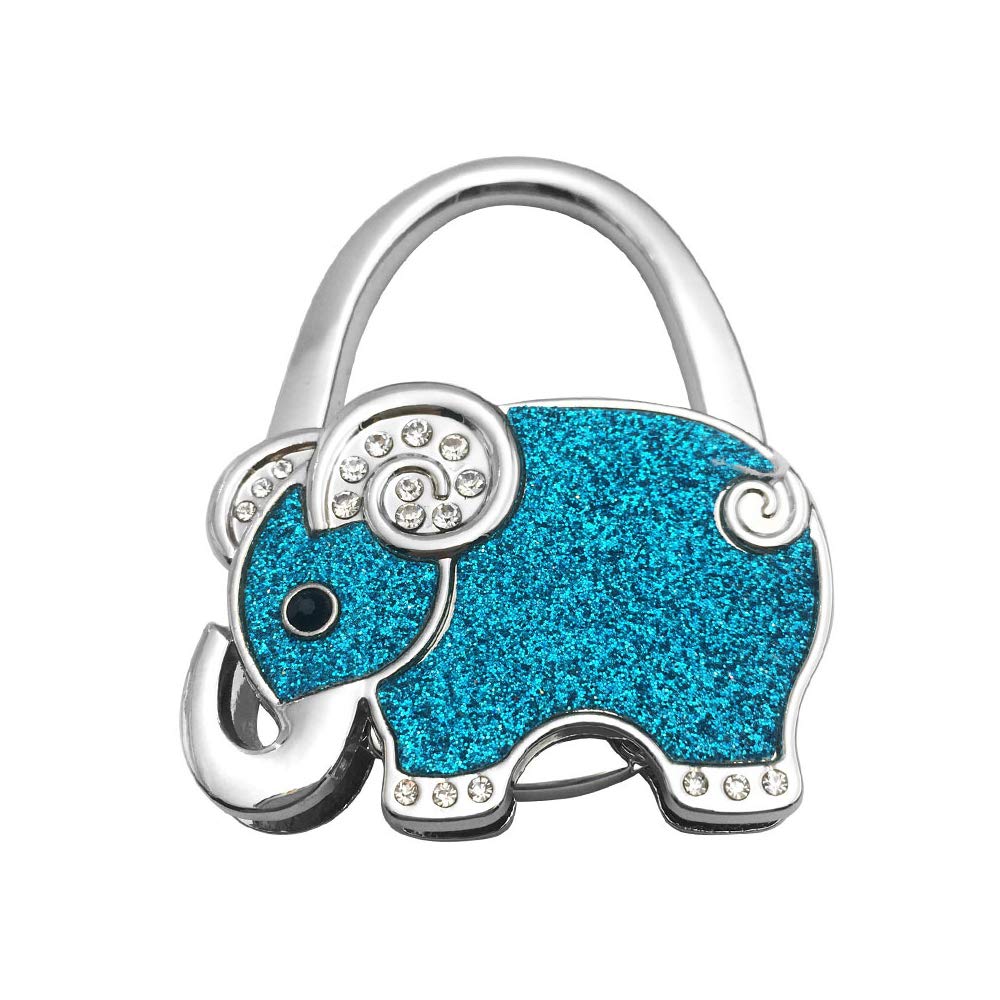 2 Pack Elephant Shaped Foldable Purse Hanger - Portable Handbag Hook for Restaurants, Tables & Travel - Durable Bag Holder for Women's Purses & Totes (Black)