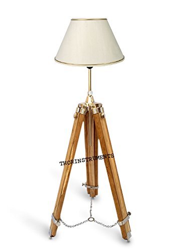 THORINSTRUMENTS Contemporary Designer Tripod Floor Lamp with Shade - Modern Rustic Vintage Home Decor Lighting for Living Room, Bedroom & Office