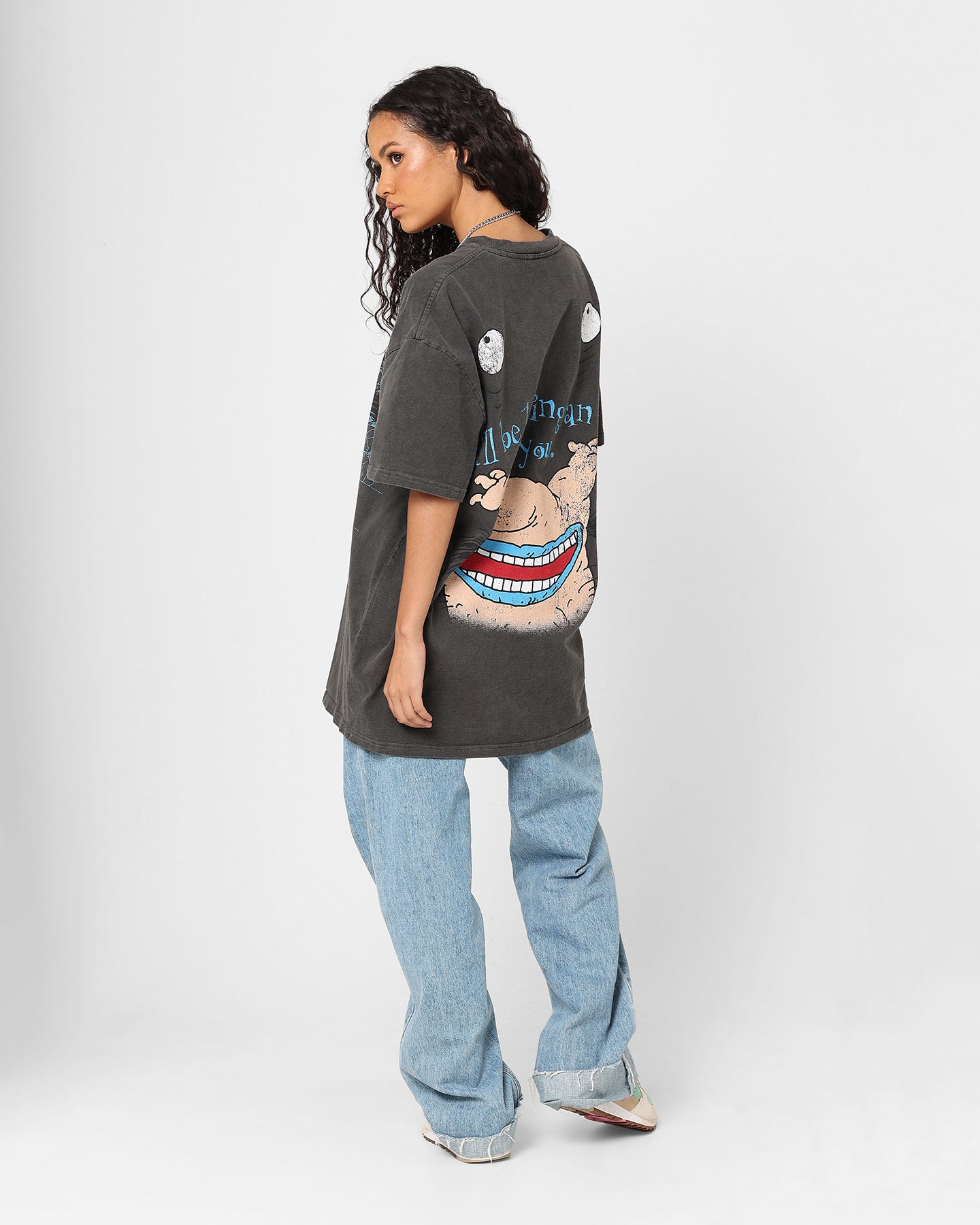 American Thrift X Aaahh!!! Real Monsters Krum Heavyweight Vintage T-Shirt - Black Wash | 90s Cartoon Tee for Men & Women | Perfect for Casual Wear, Halloween Costumes & Retro Fashion Lovers
