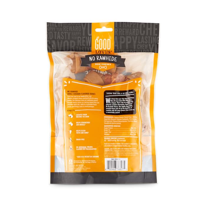 Good Lovin' No Rawhide Small Chicken Flavored Dog Bones 14 oz (10 Count) - Healthy Natural Dog Treats for Training, Chewing & Dental Care