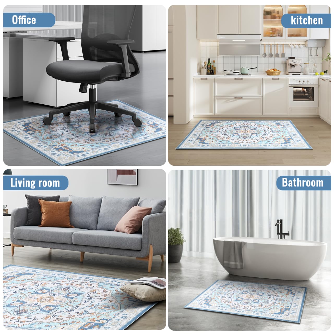 36'' x 48'' Non-Slip Office Chair Mat for Hardwood Floors - Modern Desk Chair Protector with Easy Glide & Cleaning | Perfect for Home Office, Workstation & Computer Desk