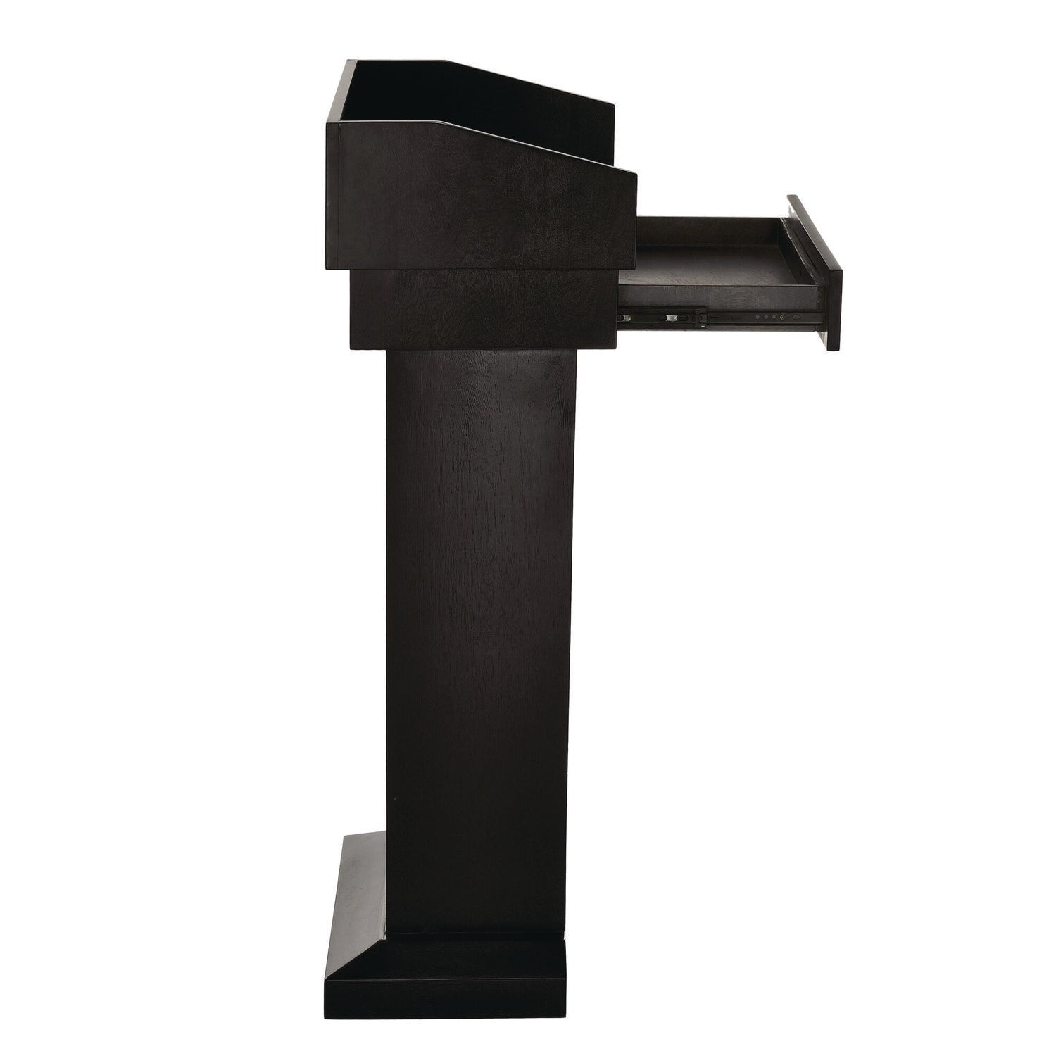 AdirOffice Wooden Standing Podium Lectern with Storage Drawer - 27.55 x 14 x 43.3 Inches, Black - Perfect for Presentations, Speeches, Church Services & Classrooms